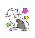 白ねこくんと黒うさちゃん（個別スタンプ：40）