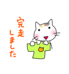 走る猫 (白)（個別スタンプ：24）