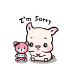 Small Pig ＆ Teddy (EN)（個別スタンプ：22）