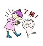 かわいい女の子と犬のスタンプ 冬ver2（個別スタンプ：7）