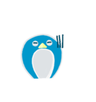 blue penguin cartoon（個別スタンプ：4）