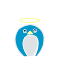 blue penguin cartoon（個別スタンプ：34）