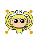 トリプルおさる（個別スタンプ：4）