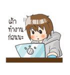 Girl little pig ＆ Boy little wolf（個別スタンプ：12）
