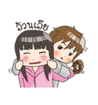 Girl little pig ＆ Boy little wolf（個別スタンプ：30）