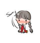 little Long braids girl（個別スタンプ：7）