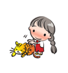 little Long braids girl（個別スタンプ：12）