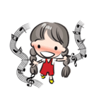 little Long braids girl（個別スタンプ：17）