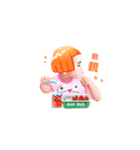 Happy little girl man-man（個別スタンプ：3）