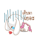 Pink rabbit scarf（個別スタンプ：8）