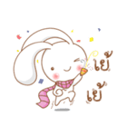 Pink rabbit scarf（個別スタンプ：9）
