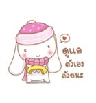 Pink rabbit scarf（個別スタンプ：14）
