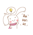 Pink rabbit scarf（個別スタンプ：32）