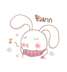 Pink rabbit scarf（個別スタンプ：33）