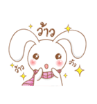 Pink rabbit scarf（個別スタンプ：36）