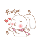 Pink rabbit scarf（個別スタンプ：37）