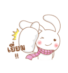 Pink rabbit scarf（個別スタンプ：38）