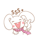 Pink rabbit scarf（個別スタンプ：39）