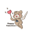 Brown TeddyBear for Valentine's day（個別スタンプ：1）