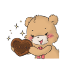 Brown TeddyBear for Valentine's day（個別スタンプ：5）