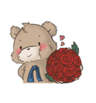 Brown TeddyBear for Valentine's day（個別スタンプ：11）