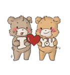 Brown TeddyBear for Valentine's day（個別スタンプ：12）