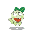 Funny Round Green Worm（個別スタンプ：3）