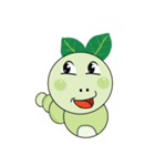 Funny Round Green Worm（個別スタンプ：6）