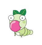 Funny Round Green Worm（個別スタンプ：7）