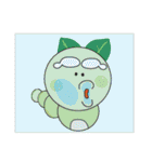 Funny Round Green Worm（個別スタンプ：11）