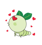 Funny Round Green Worm（個別スタンプ：14）