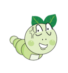 Funny Round Green Worm（個別スタンプ：15）