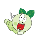 Funny Round Green Worm（個別スタンプ：16）