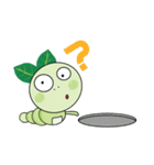 Funny Round Green Worm（個別スタンプ：17）