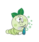 Funny Round Green Worm（個別スタンプ：23）