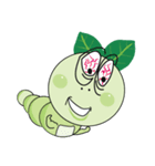 Funny Round Green Worm（個別スタンプ：26）