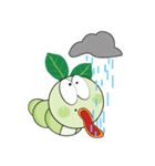 Funny Round Green Worm（個別スタンプ：28）