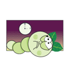 Funny Round Green Worm（個別スタンプ：29）