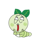 Funny Round Green Worm（個別スタンプ：33）