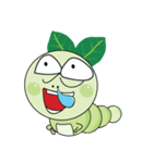 Funny Round Green Worm（個別スタンプ：35）