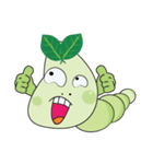 Funny Round Green Worm（個別スタンプ：36）