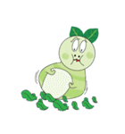 Funny Round Green Worm（個別スタンプ：38）