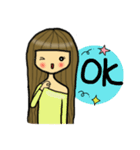 Best, Long hair girl（個別スタンプ：4）
