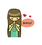 Best, Long hair girl（個別スタンプ：6）