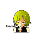 Cute girl Green hair.（個別スタンプ：1）