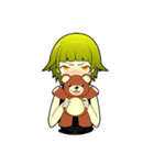 Cute girl Green hair.（個別スタンプ：6）