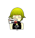 Cute girl Green hair.（個別スタンプ：10）