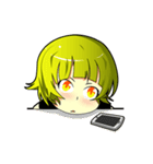 Cute girl Green hair.（個別スタンプ：11）