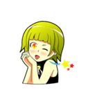 Cute girl Green hair.（個別スタンプ：12）