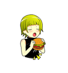 Cute girl Green hair.（個別スタンプ：15）